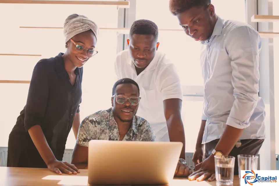 Entrepreneurs working together on their business